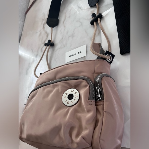BIMBA Y LOLA Taupe Crossbody Bag Expandable Strap - Picture 11 of 16
